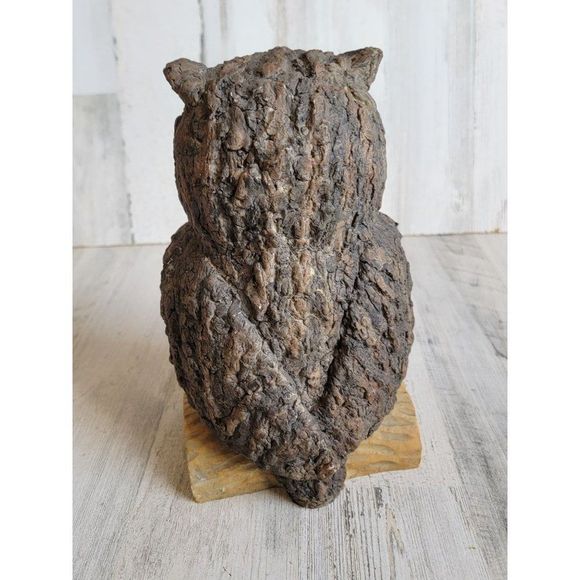 Owl tree bark texture animal figure home decor bird - Picture 5 of 7